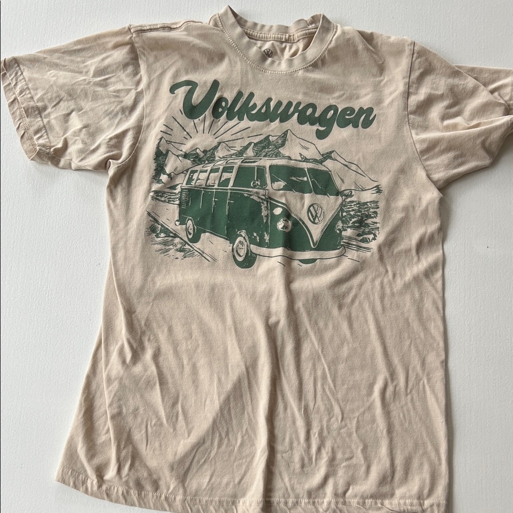 Volkswagen Graphic T-Shirt in Beige and Green